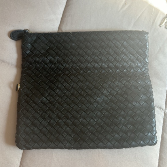 Black leather clutch. Very gently used condition. Clean inside. - Picture 3 of 4